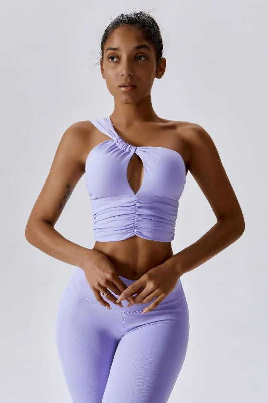 Elevate Your Style And Practice For Less One Shoulder Ruched Bra Top
