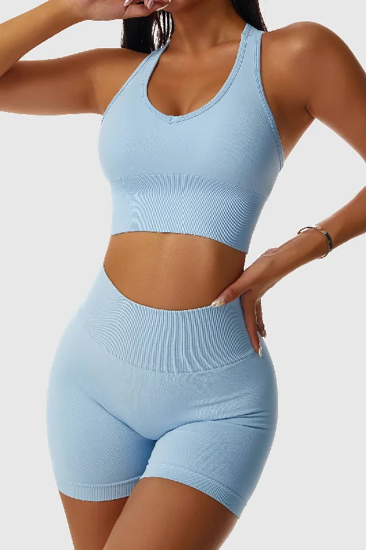 Yoga Wear That Moves With You At Lower Prices Seamless Scoop Neckline Racerback Sports Bra
