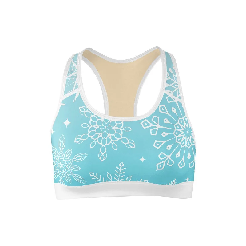 Soft, Stretchy, And Super Affordable Yoga Wear Snowflake Sports Bra