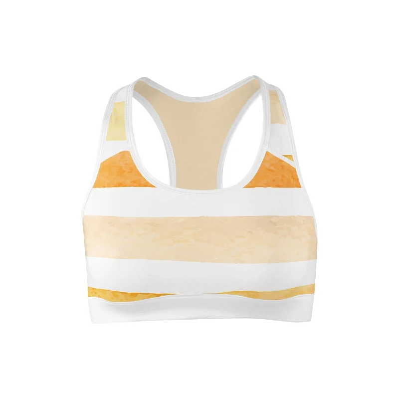 Flexibility Meets Affordability In Our Yoga Wear Sale Sunny Stripes Sports Bra