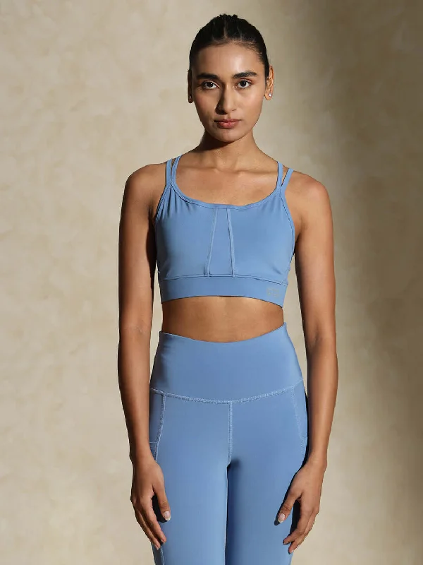 The Best Styles At The Best Prices Yoga Strap Back Bra Cerulean