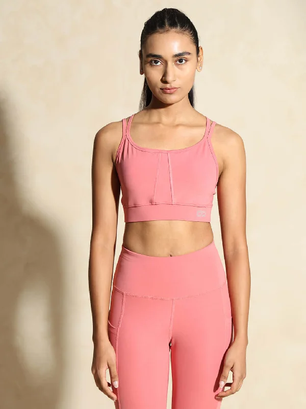 Soft, Supportive Yoga Wear At Unbeatable Savings Yoga Strap Back Bra Peony Pink