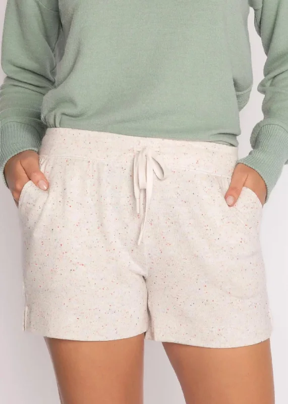Find Your Perfect Fit With Discounted Yoga Outfits Amelia Coz Confetti Short In Oatmeal