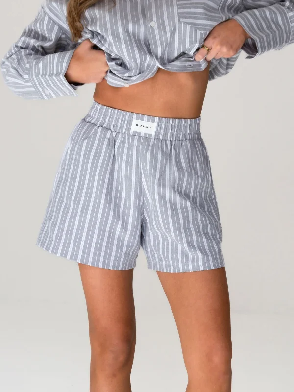 Premium Yoga Wear At Special Discounts Elena Stripe Shorts - Grey