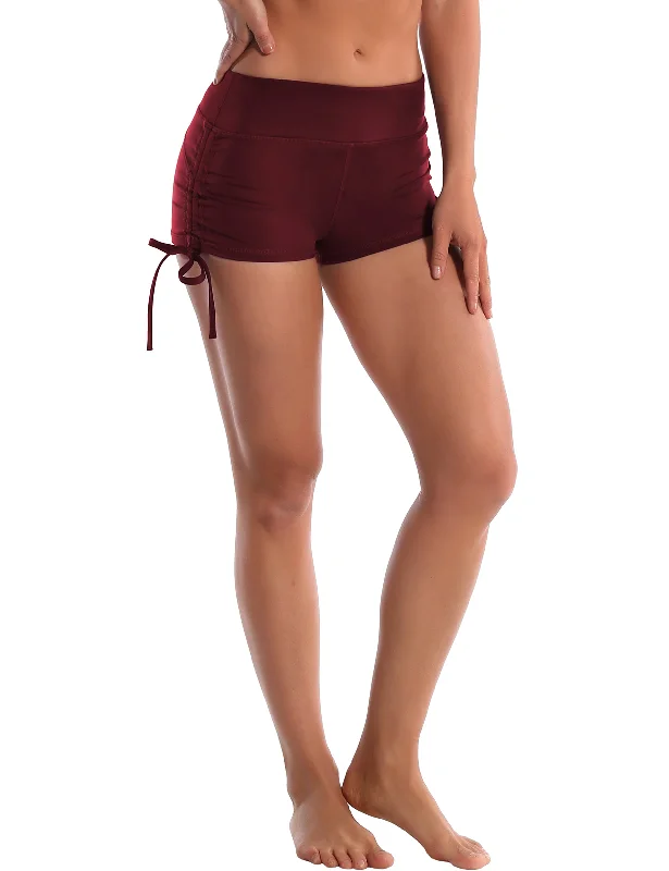 Enhance Your Flow With Stylish Yoga Wear At Great Prices Side Drawstring Hot Shorts cherryred