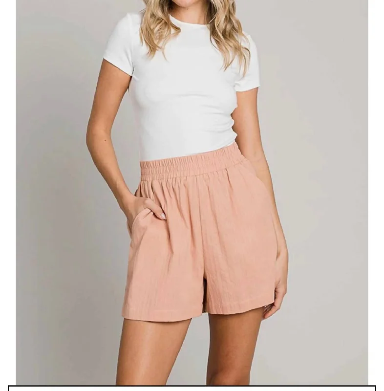 Sweat In Style With Yoga Clothing Discounts Curvy Size Casual Shorts With Pockets In Cantaloupe