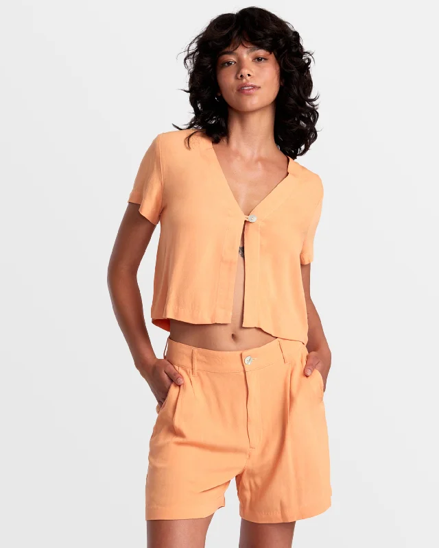 Flexibility Meets Affordability In Our Yoga Wear Sale Del Mar Shorts - Copper Tan