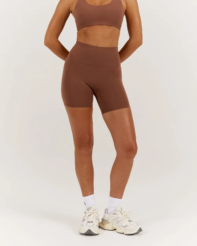 Affordable Activewear Designed For Movement LUXE BIKER SHORTS V2 - TOFFEE