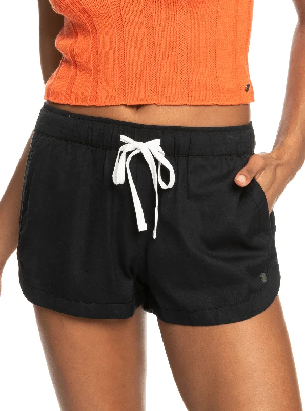 Your Go-To Yoga Outfits Now More Affordable New Impossible Love Elastic Waist Shorts - True Black