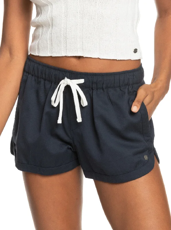 Master Every Pose With Premium Yoga Wear Deals New Impossible Love Elastic Waist Shorts - Mood Indigo