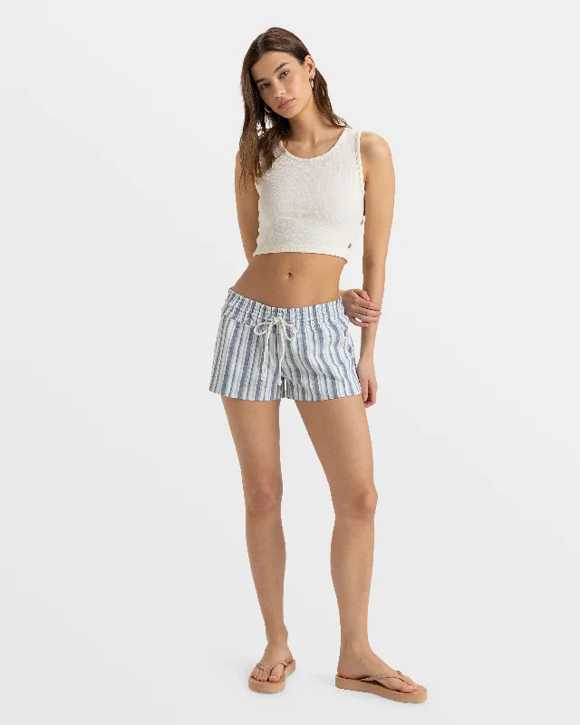 Unbeatable Deals On Breathable Yoga Apparel Oceanside Beach Shorts - Bijou Blue Bahia Stripe