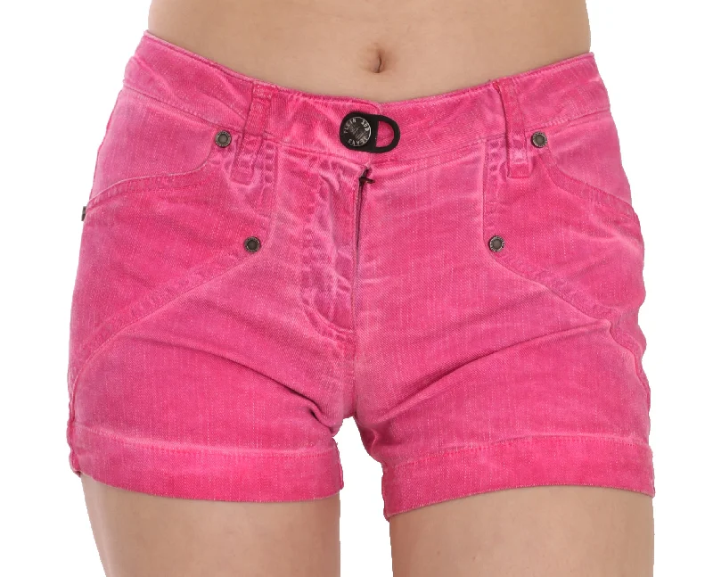Lightweight, Breathable Yoga Wear At Special Prices PLEIN SUD  Mid Waist Cotton blue Mini Women's Shorts
