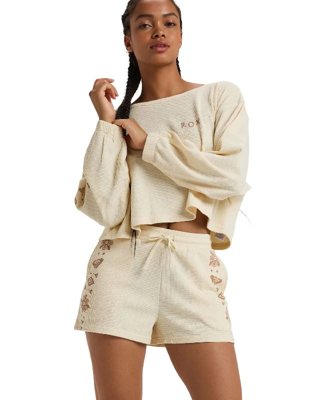 Comfortable, Stylish, And Now More Affordable Sandy Road Elastic Waist Shorts - Parchment