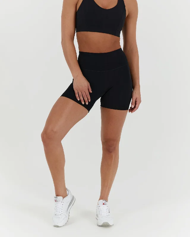 Breathe Easy In Comfortable Yoga Outfits SCULPT BIKER SHORTS - BLACK