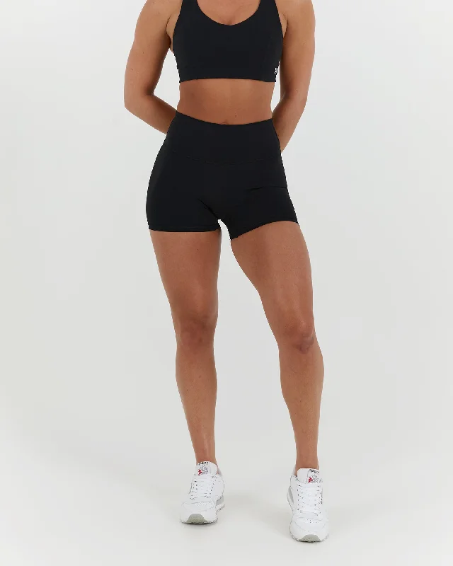Stretch Your Limits, Not Your Wallet SCULPT MINI SHORTS - BLACK