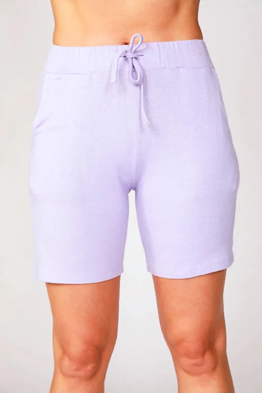 Don't Miss Out On Premium Yoga Wear Deals Tie Waist Short In Lilac