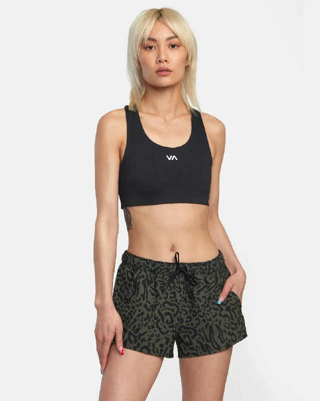 Stretch In Style With Budget-Friendly Yoga Wear VA Essential Low-Rise Yogger Sport Shorts - Animal Olive