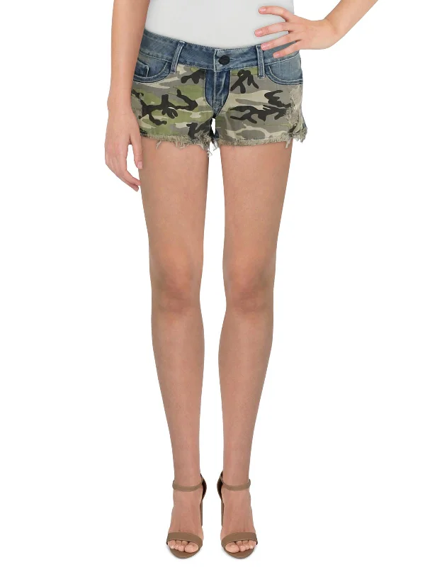 Look And Feel Your Best With Discounted Yoga Clothing Womens Camo Distressed Cutoff Shorts